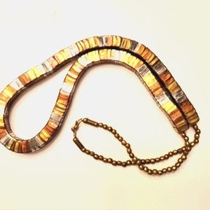 VINTAGE COPPER SILVER GOLD NECKLACE